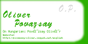 oliver povazsay business card